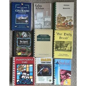 Lot of 9 Unique Spiral Cookbooks Local Best Cooks Recipes Community Groups Area